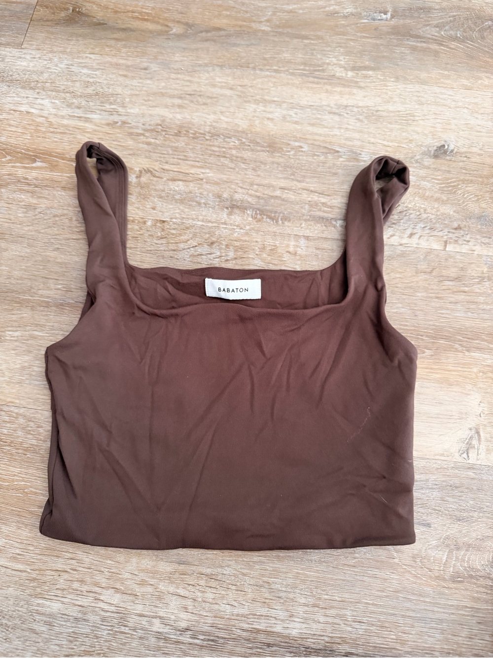Babaton Brown Square Neck Tank